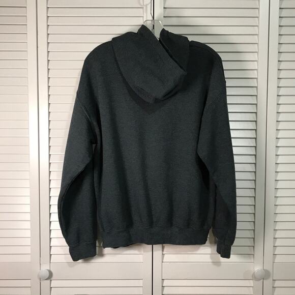 Gildan Gray Inspire Activewear Long Sleeve Hoodie Sweatshirt M - Picture 2 of 8